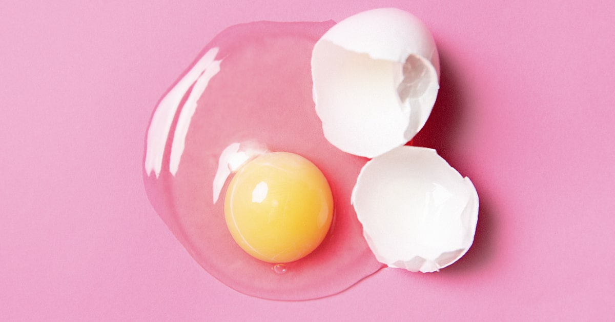 egg with pink background
